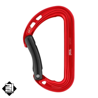 Karabina Petzl SPIRIT prohnutý zámek červená
